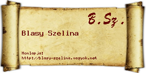 Blasy Szelina névjegykártya